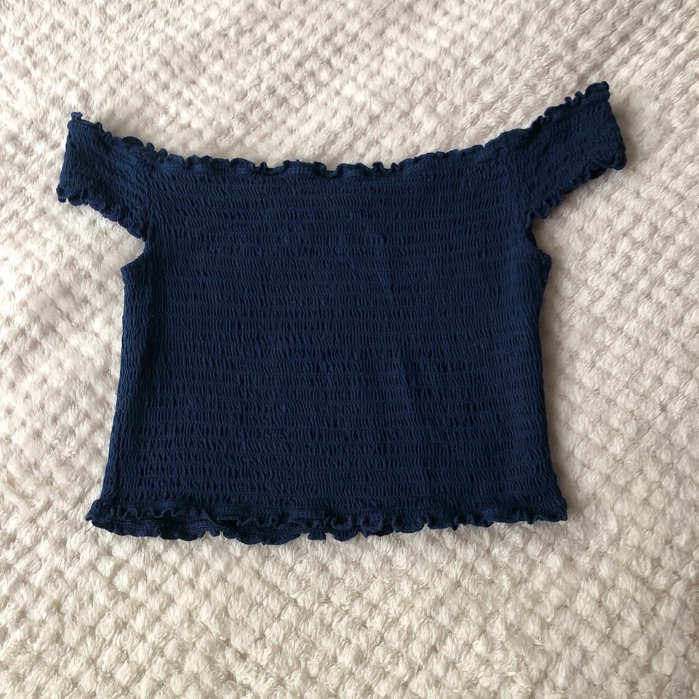 Garage Off-The-Shoulder Crop Top